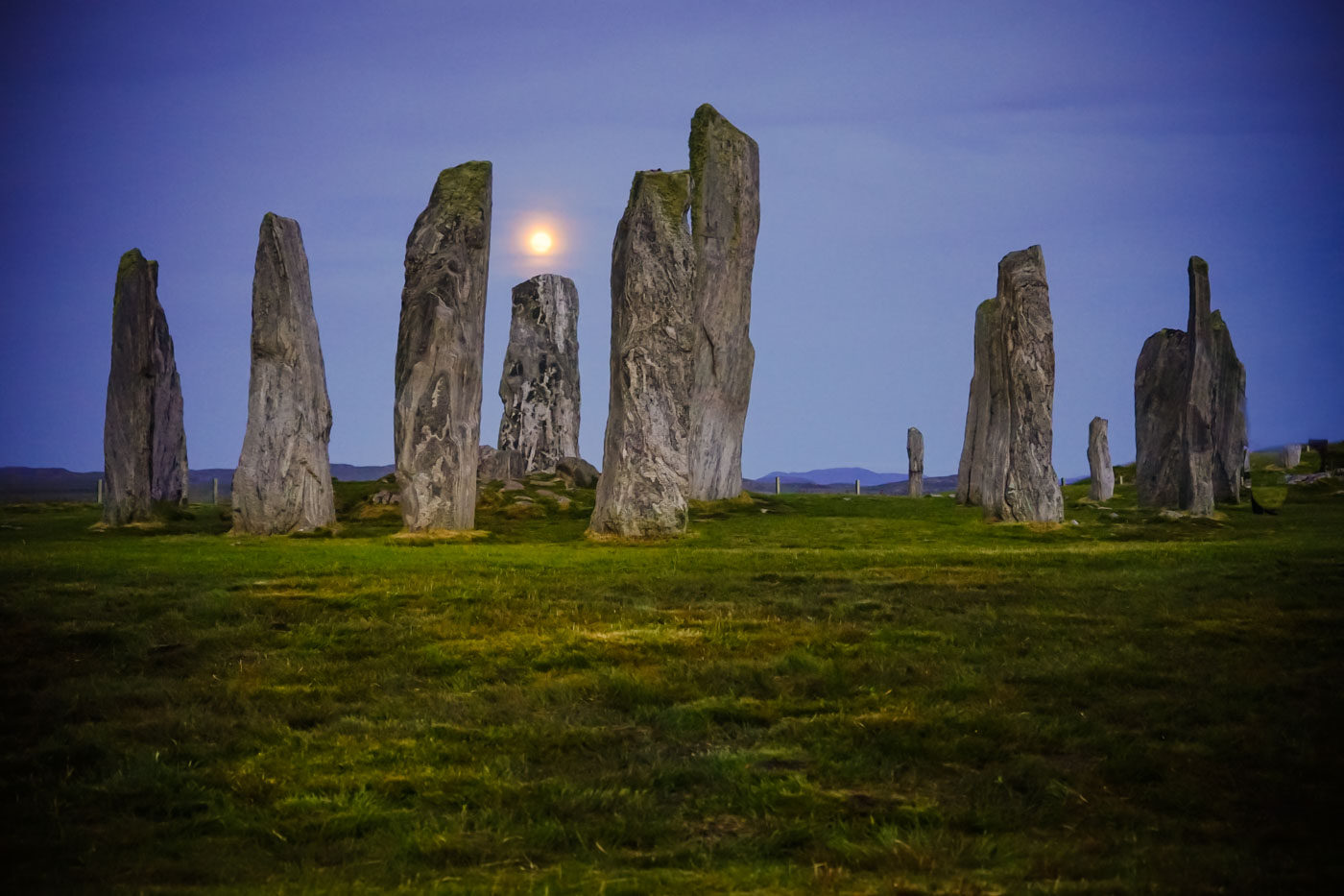 Callanish Stones Lewis Schottland bei Vollmond